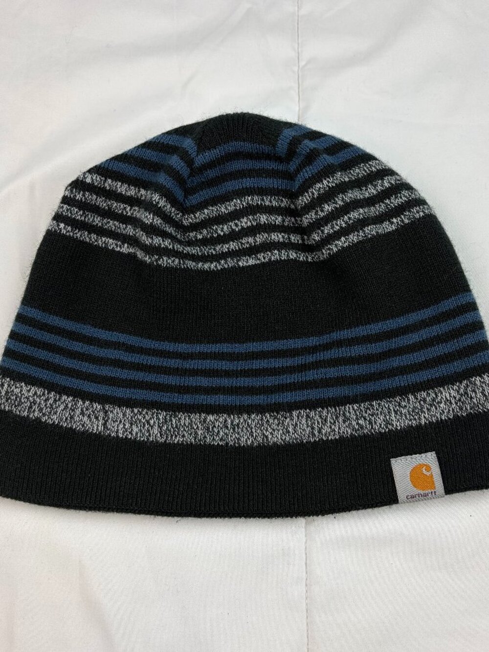 Carhartt Men's Black, Gray & Blue Reversible Knit Cap OSFA Winter Cold Gear Snow